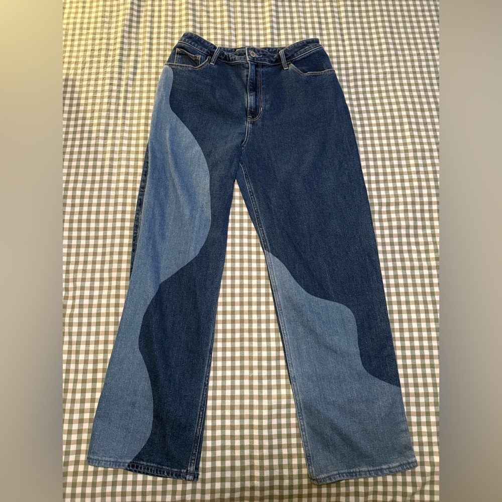 Hollister Two-Tone Blue Patchwork Jeans